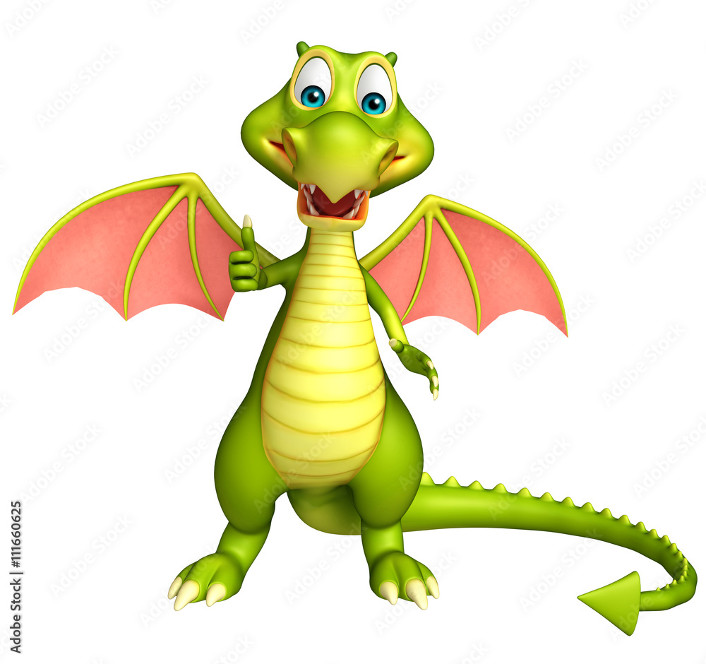 Fototapeta premium Dragon funny cartoon character
