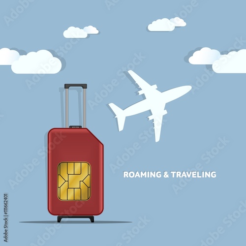 Travel SIM vector illustration.
