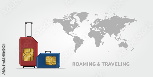 Travel SIM vector illustration.