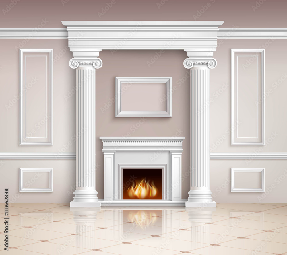 Classic Interior With Fireplace Design Classic Interior With Fireplace Design