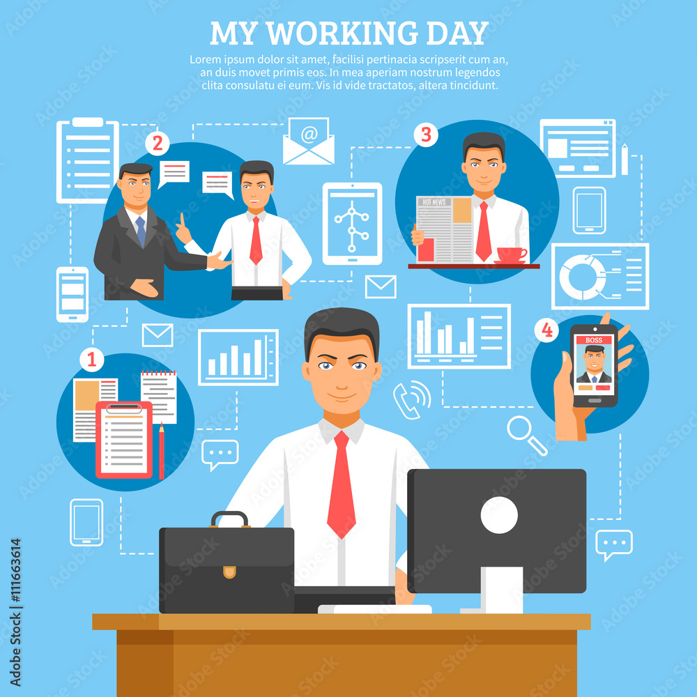 Man Daily Routine Poster Man Daily Routine Poster