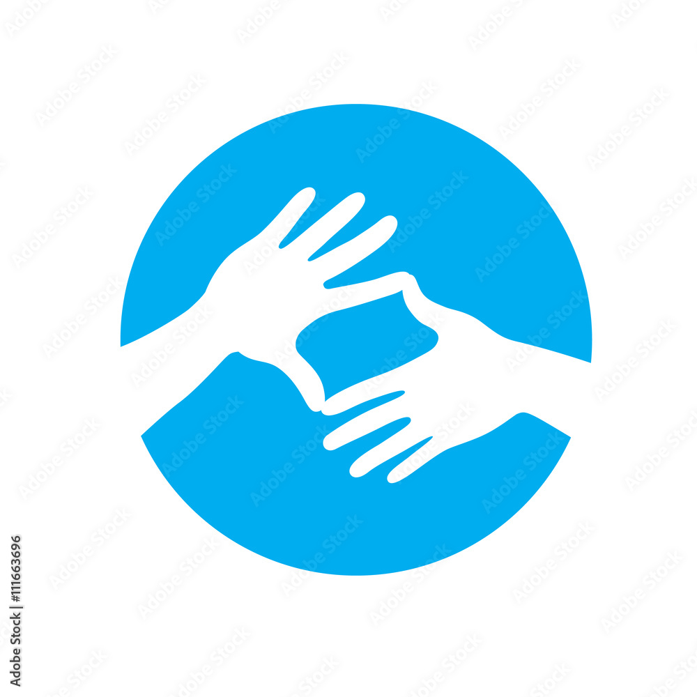 Obraz premium Frame of hands in circle shape.Vecter in flat style.