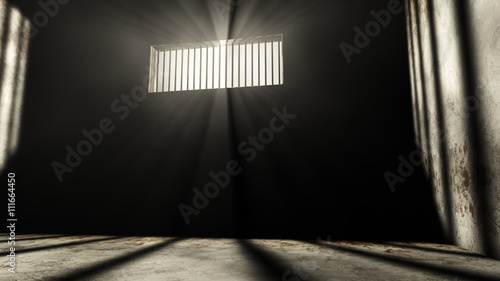Valokuva Lightrays Shine through Rails in Demolished Solitary Confinement