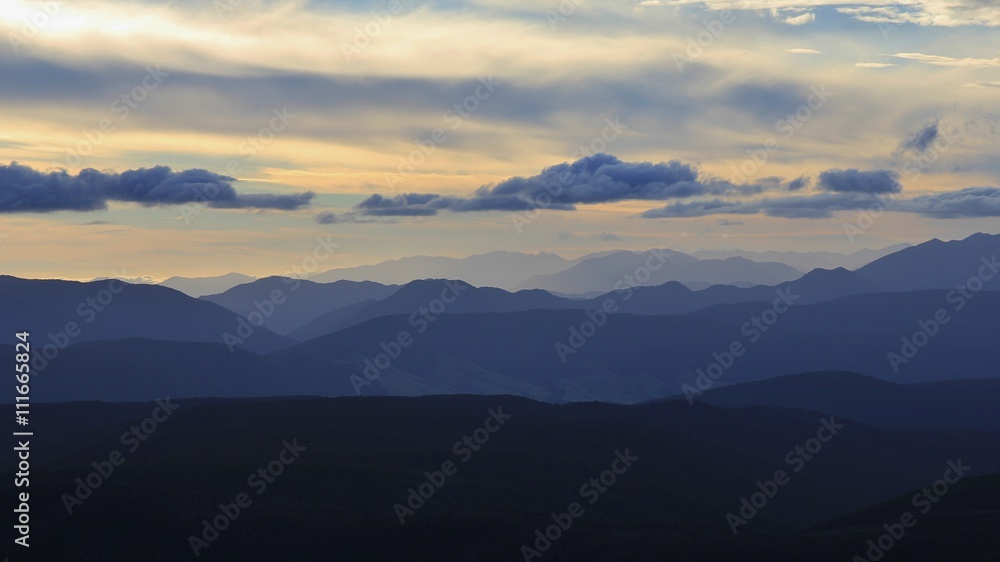 Sunset in the Southern Alps
