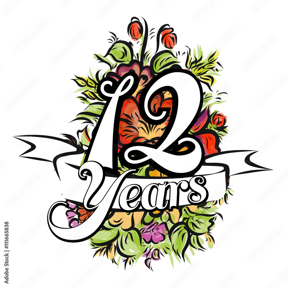 12 Years Greeting Card Design 12 Years Greeting Card Design