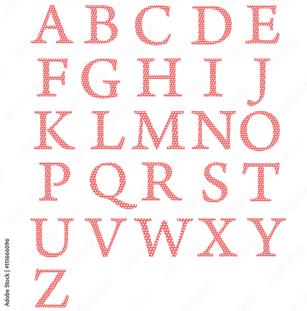 polka dot font collection, alphabet