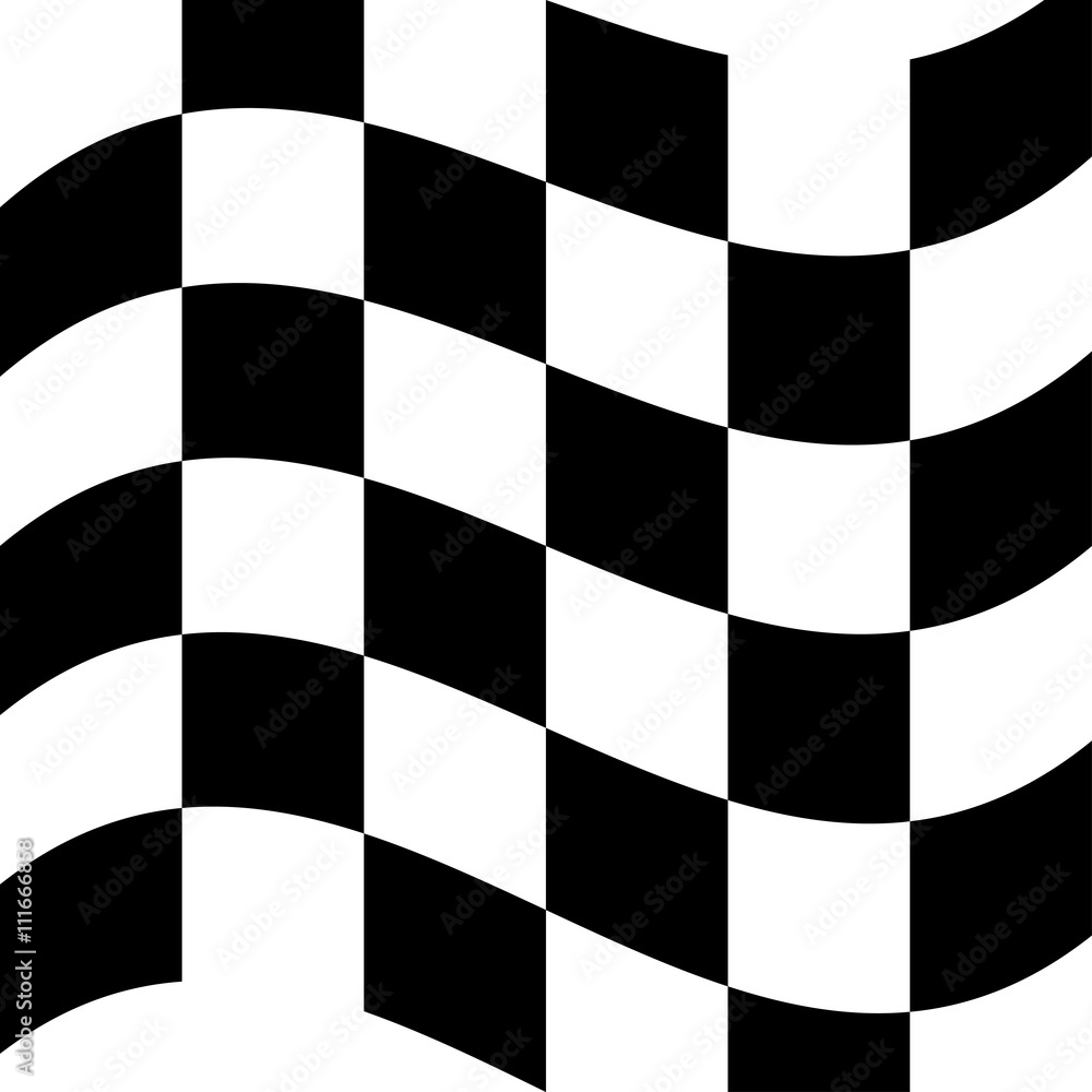 Obraz premium Modern Checkered Pattern Black and White Texture Chess Print