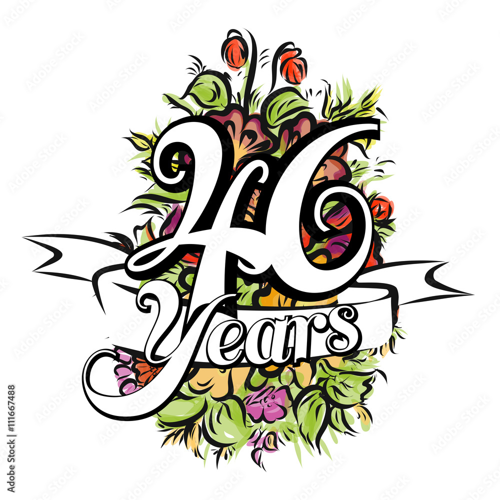 46 Years Greeting Card Design 46 Years Greeting Card Design