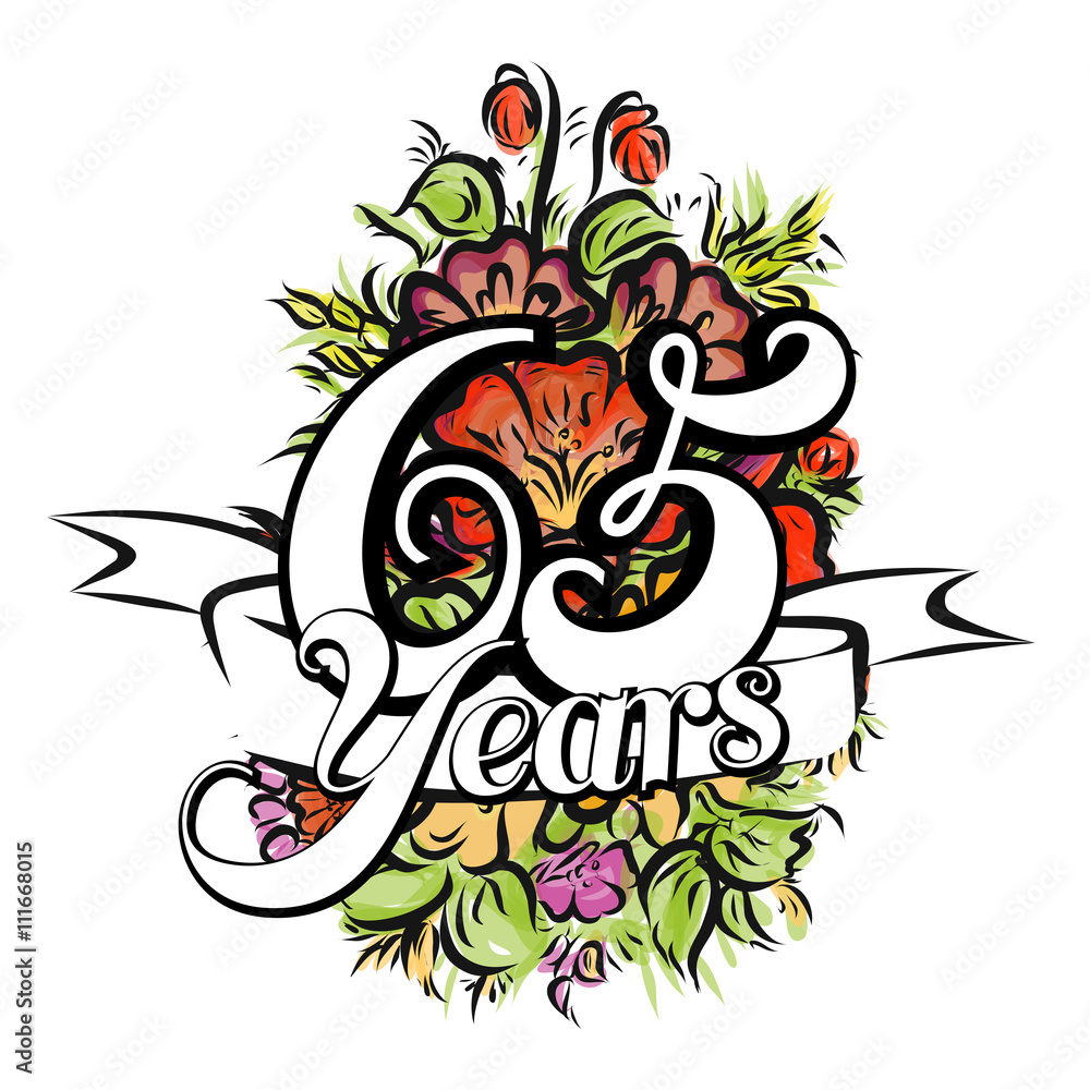 Fototapeta premium 65 Years Greeting Card Design