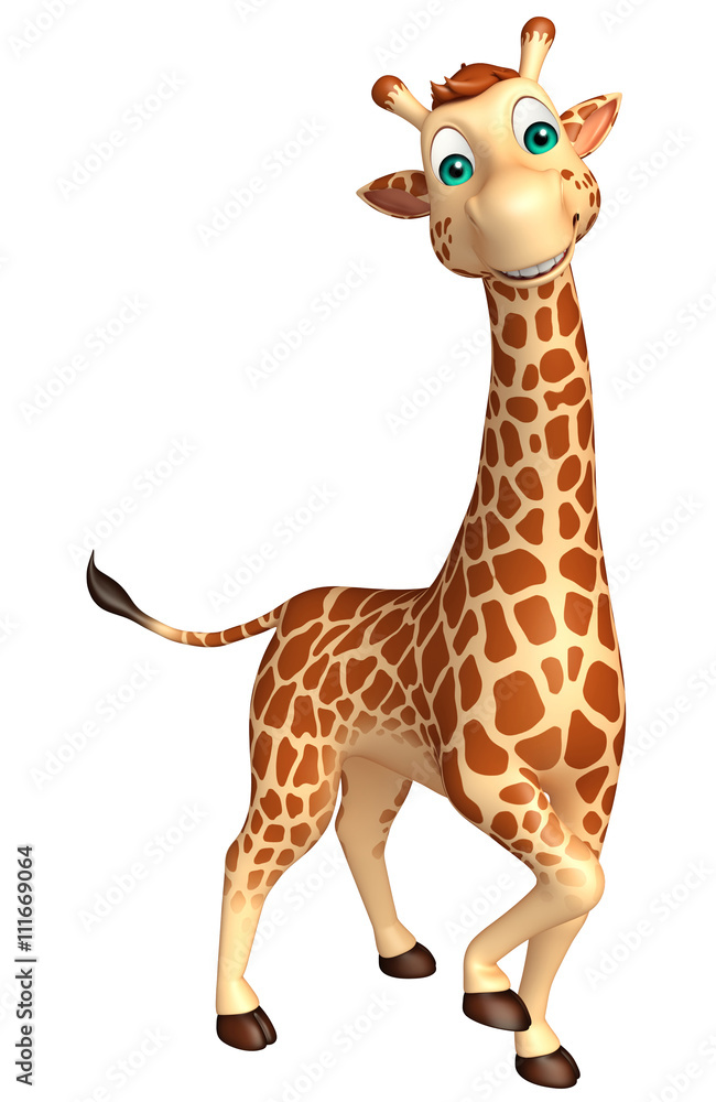 Fototapeta premium walking Giraffe cartoon character