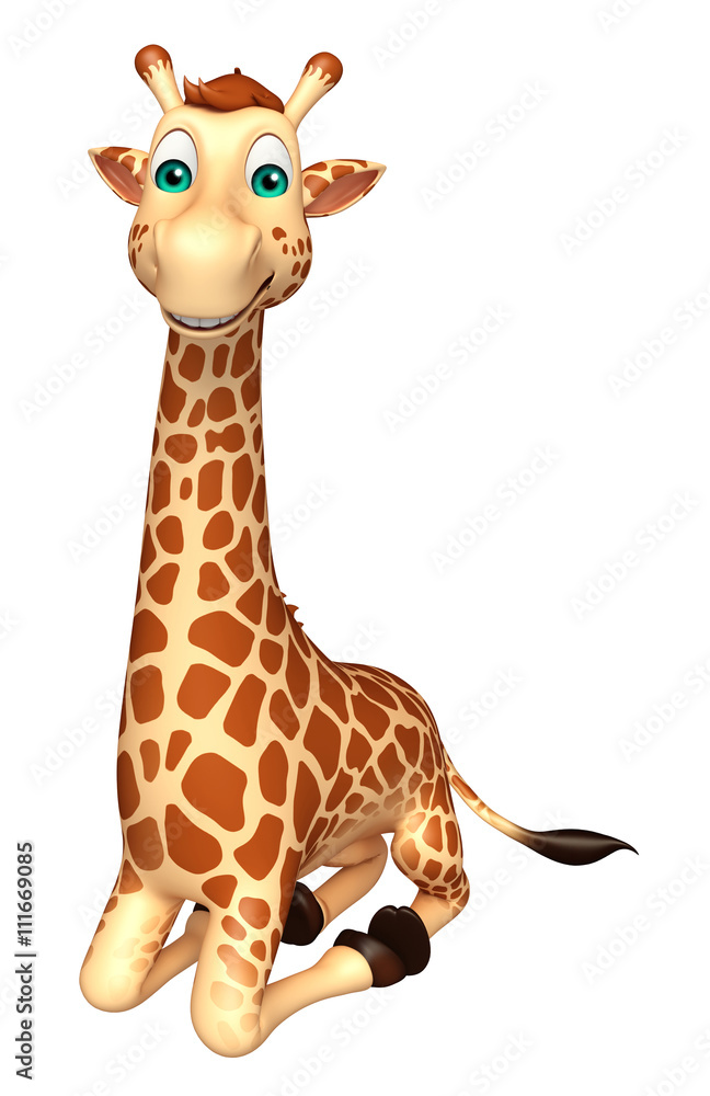 Obraz premium sitting Giraffe cartoon character