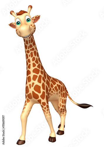 Fototapeta Naklejka Na Ścianę i Meble -  walking Giraffe cartoon character