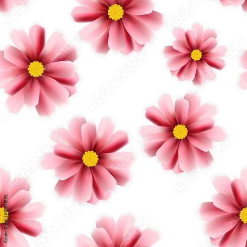 Seamless daisies vector pattern. Illustration for print or web design