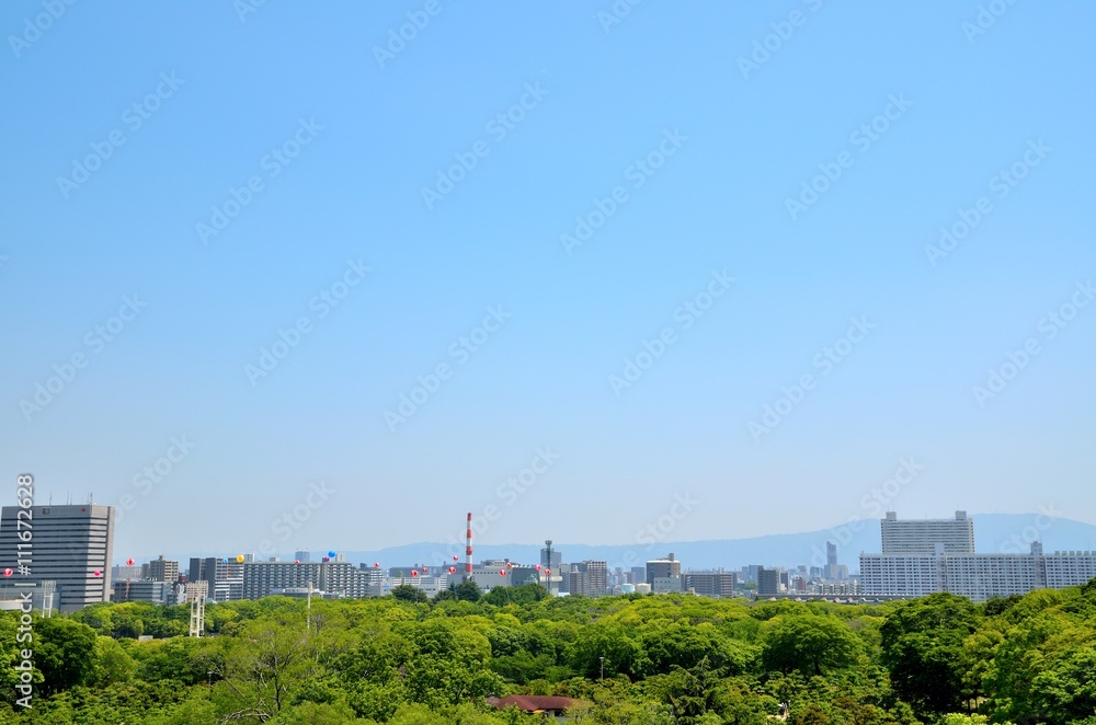 大阪城からの都市風景