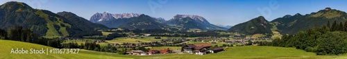 Panorama Kössen, Blickrichtung Wilder und Zahmer Kaiser photo