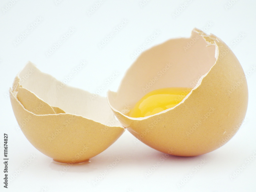Isolated cracked egg Isolated cracked egg