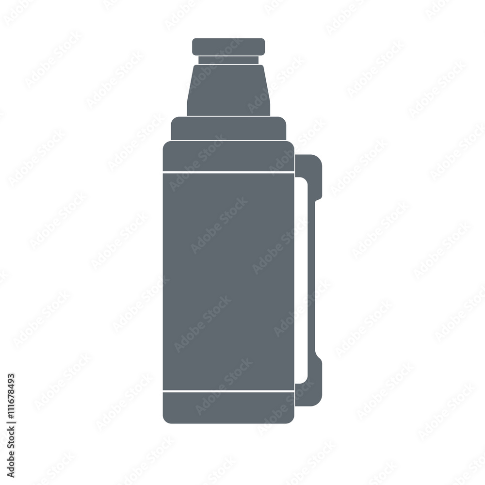 Thermos container icon, camping and hiking equipment Thermos container icon, camping and hiking equipment