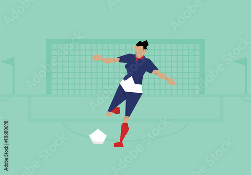 Illustration Of Female Soccer Player Competing In Match 