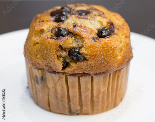 closeup banana muffin