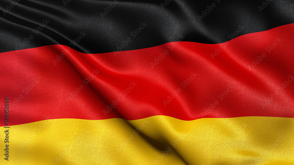 Obraz premium Flag of Germany in the wind with vivid colors and great detail.