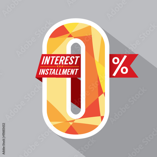 Zero Percent Interest Installment Vector Illustration.