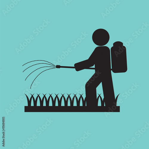 Human Spraying Insecticide Vector Illustration.