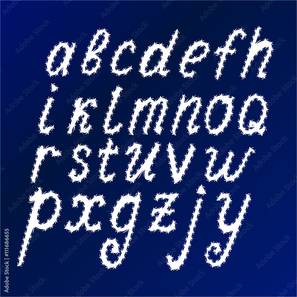 Alphabet Set. Vector illustration of curly alphabet letters. Alphabet Set. Vector illustration of curly alphabet letters.
