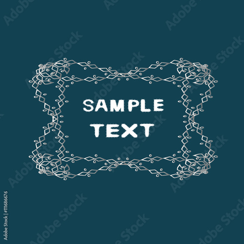 Greeting card in vintage style with curly elements.