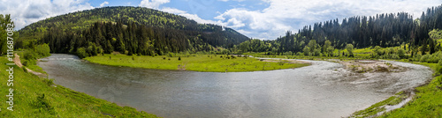 Rika river valley at the Carpathian mountains Borzhava region. photo