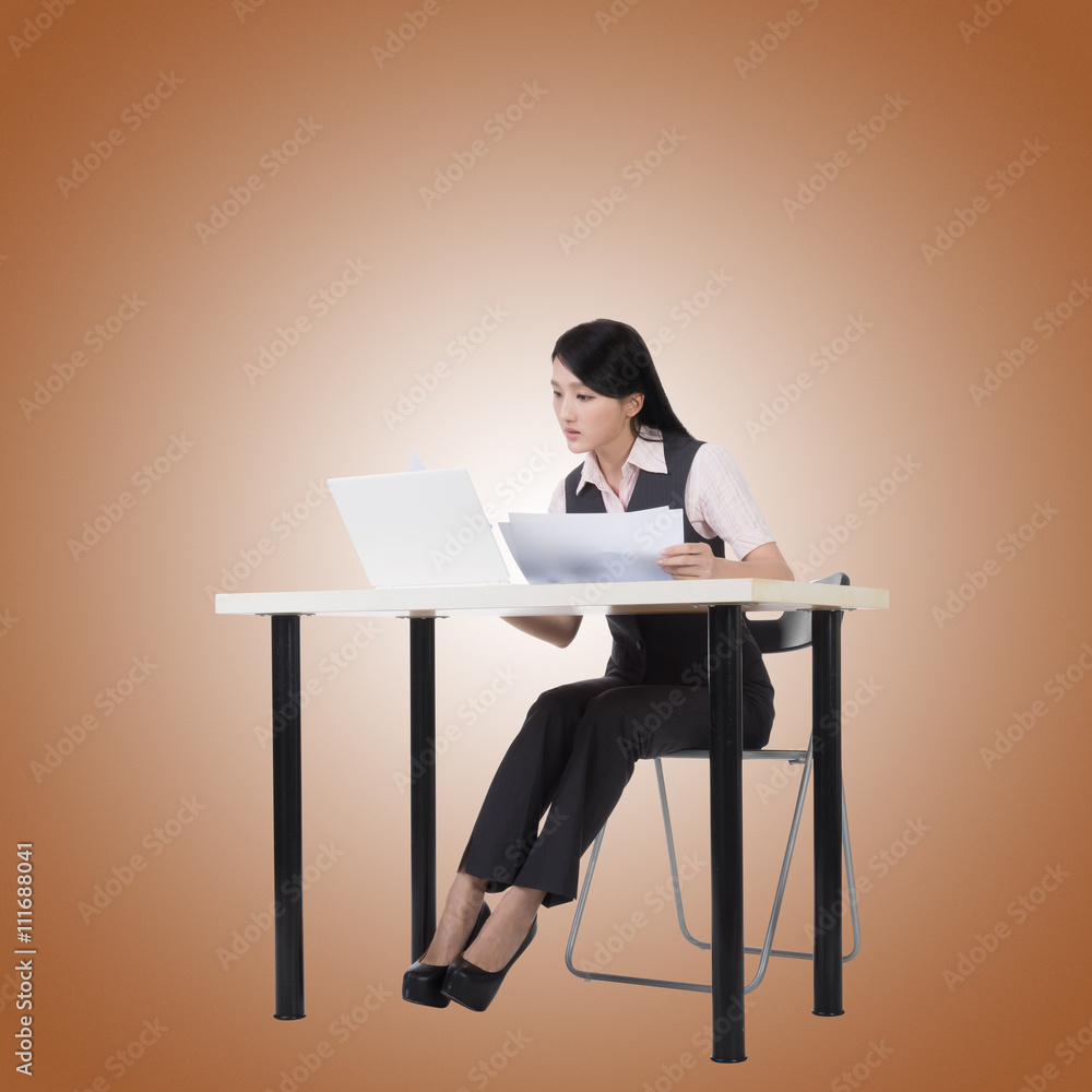 business woman sit and work business woman sit and work