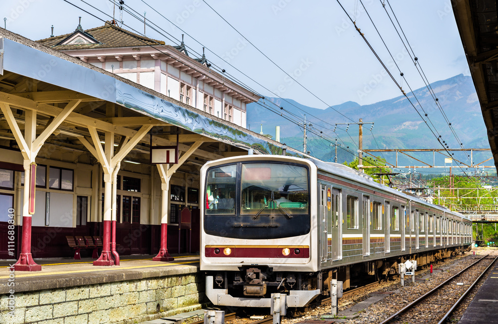 Local train at Nikko railway station - Japan