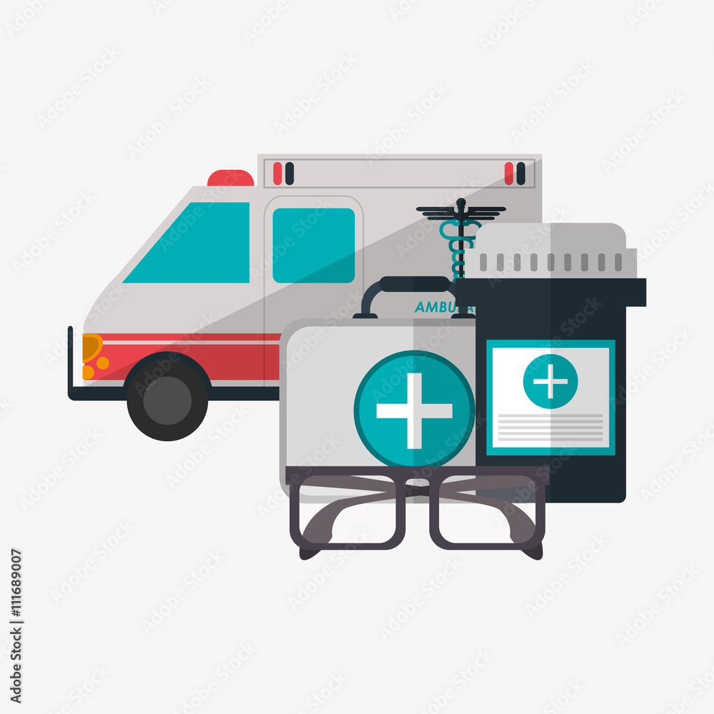 Fototapeta premium Medical care design. Health care icon. Colorful illustration