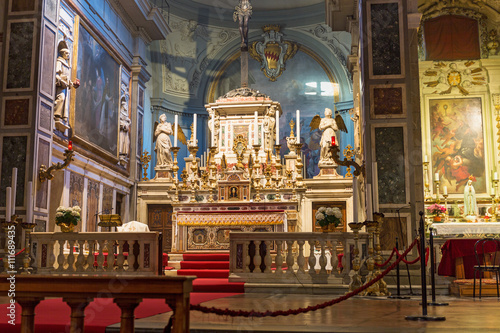 Altar at Chiesa di Ognissanti church in Florence, Italy photo