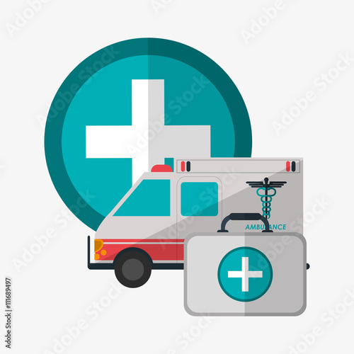 Medical care design. Health care icon. Colorful illustration