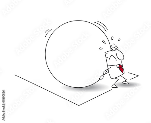 Foto The businessman and the myth of sisyphus