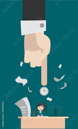 the illustrator of pointing at businesswoman