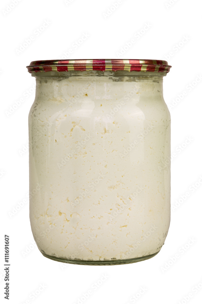 Canned young salt cheese isolated on a white background. Canned young salt cheese isolated on a white background.