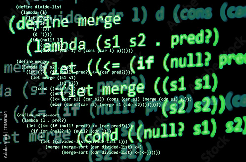 Functional programming code - declarative paradigm, green color