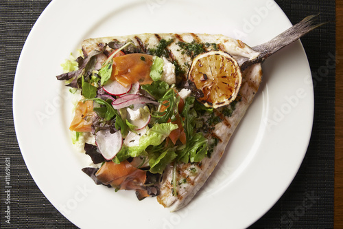 Grilled Branzino, with salad and smoked salmon.jpg