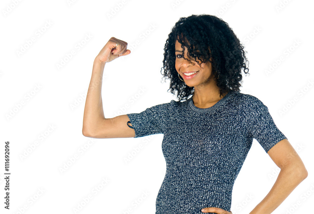 female model attractive woman showing strength with arm curl female model attractive woman showing strength with arm curl