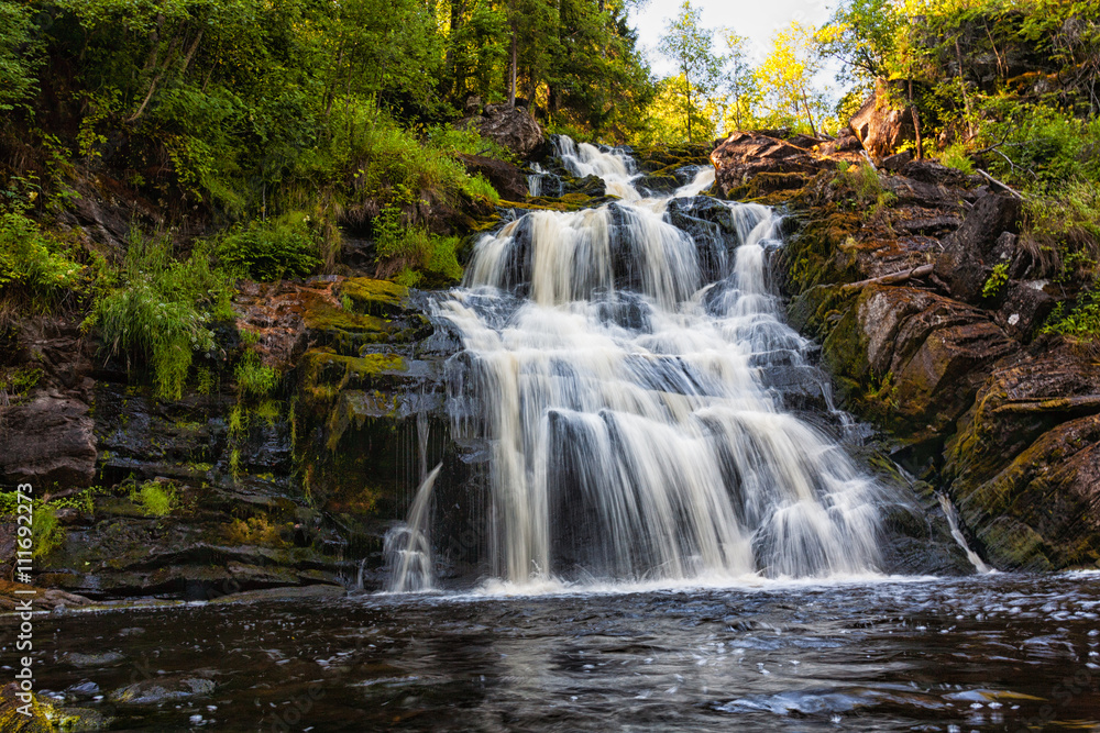 Falls White bridges.Russia, Karelia.