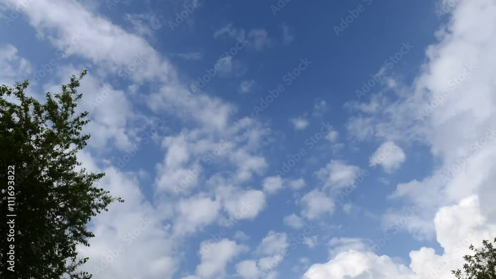 Time-lapse of beautiful white clouds moving over blue sky Time-lapse of beautiful white clouds moving over blue sky