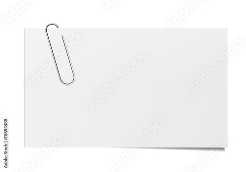 Business card with paper clip.