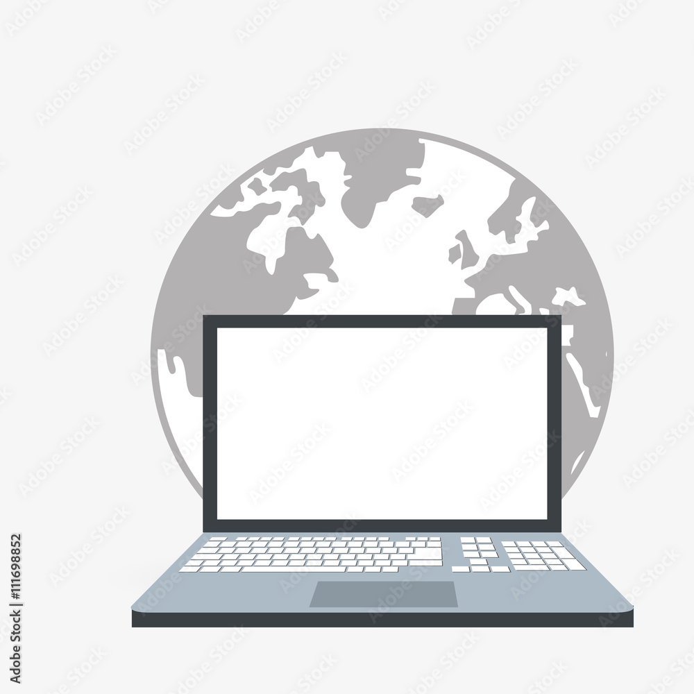 laptop design. planet icon. Isolated illustration laptop design. planet icon. Isolated illustration
