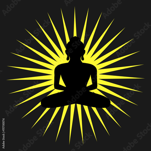 Spiritual Buddhism Silhouette Background