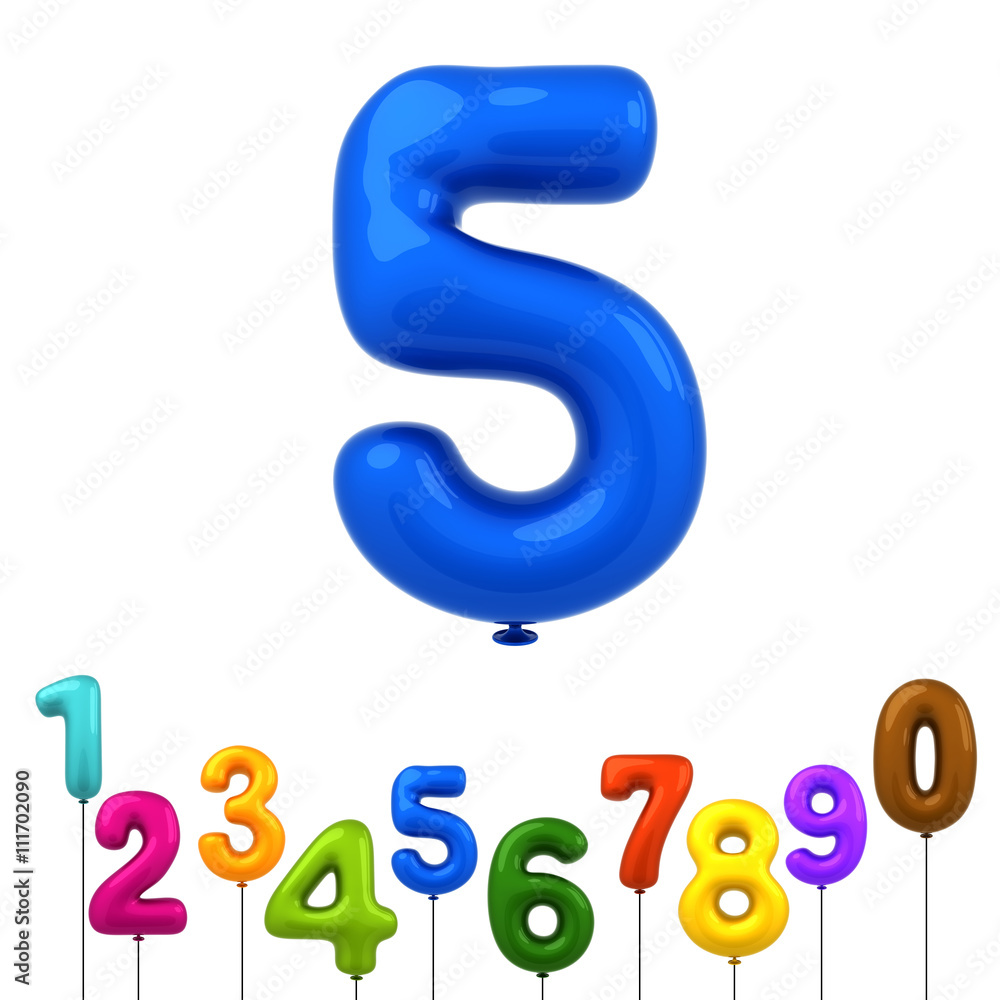 colorful shiny balloons number 3d rendering on white background colorful shiny balloons number 3d rendering on white background