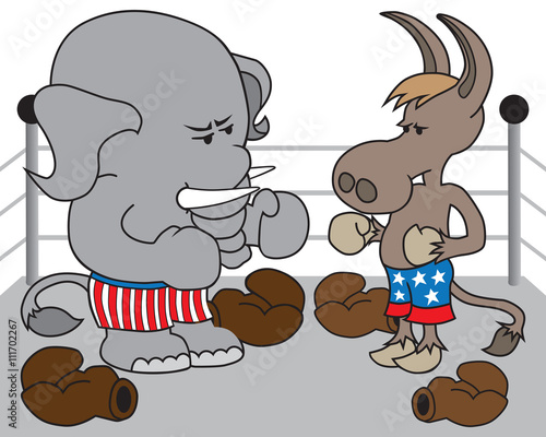 The Republican elephant and the Democrat donkey have taken the gloves off