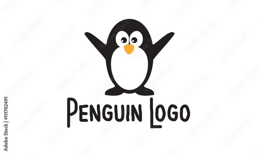 Obraz premium Projektowanie logo pingwina