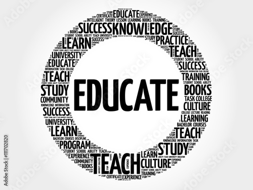 EDUCATE word cloud, education business concept