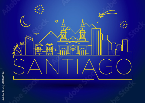 Minimal City Linear Skyline with Typographic Design